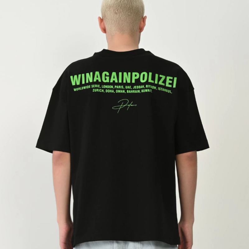 Erkek Baskılı T-Shirt Kısa Kol Bisiklet Yaka Rahat Kalıp Tişört  - Siyah