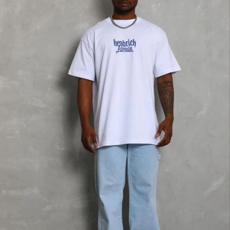 Erkek Baskılı T-Shirt Kısa Kol Bisiklet Yaka Regular Fit Tişört - Beyaz