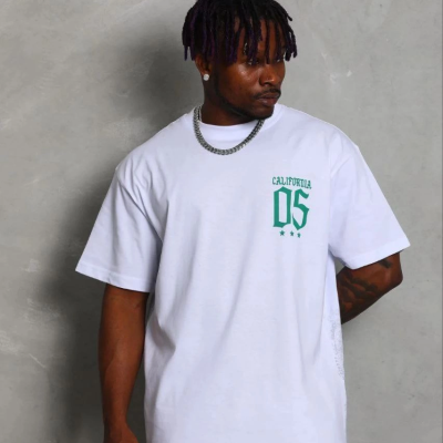 Erkek Baskılı T-Shirt Kısa Kol Bisiklet Yaka Regular Fit Tişört - Beyaz