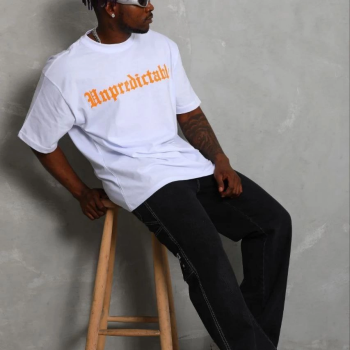 Erkek Baskılı T-Shirt Kısa Kol Bisiklet Yaka Regular Fit Tişört - Beyaz