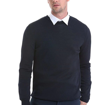 Erkek Bisiklet yaka Kazak Uzun Kol Dokuma Triko - Lacivert