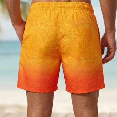 Erkek Deniz Şortu Fermuarlı Cepli File Astarlı Hızlı Kuruyan Premium - Çok Renkli