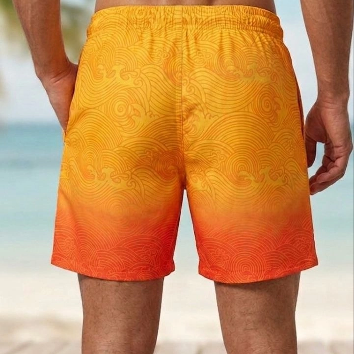 Erkek Deniz Şortu Fermuarlı Cepli File Astarlı Hızlı Kuruyan Premium - Çok Renkli