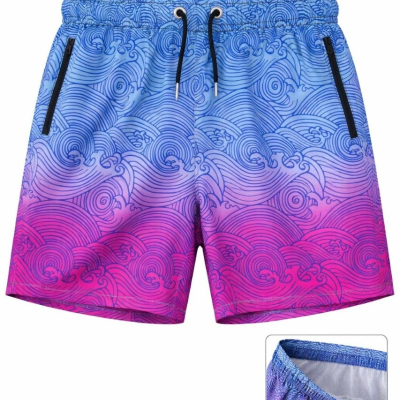 Erkek Deniz Şortu Fermuarlı Cepli File Astarlı Hızlı Kuruyan Premium - Çok Renkli