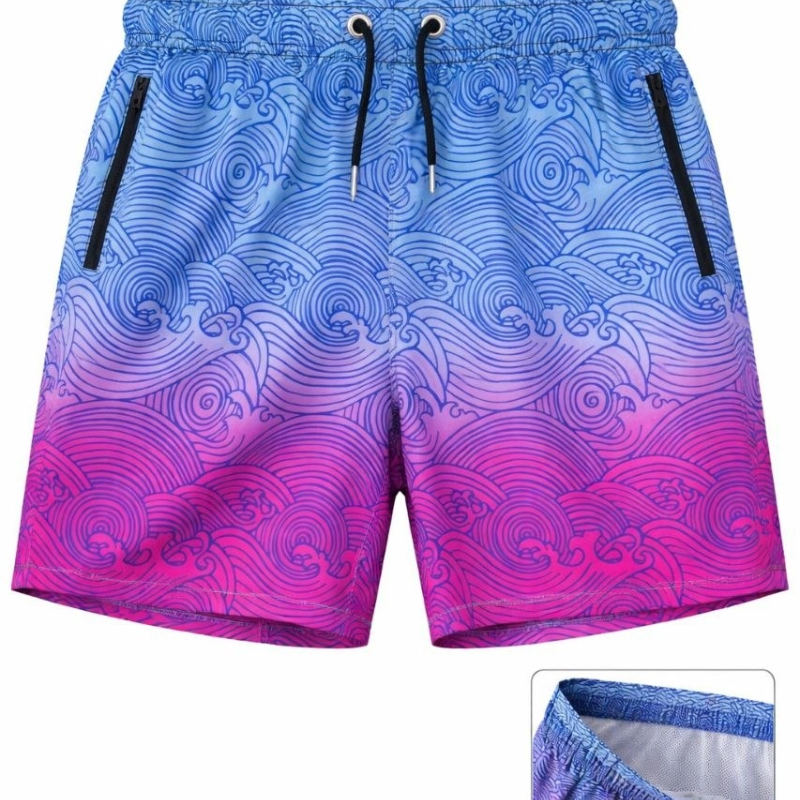 Erkek Deniz Şortu Fermuarlı Cepli File Astarlı Hızlı Kuruyan Premium - Çok Renkli