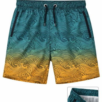 Erkek Deniz Şortu Fermuarlı Cepli File Astarlı Hızlı Kuruyan Premium - Çok Renkli