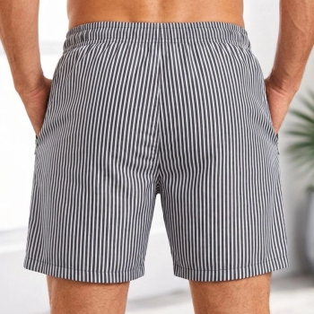 Erkek Deniz Şortu Fermuarlı Cepli File Astarlı Hızlı Kuruyan Premium - Siyah