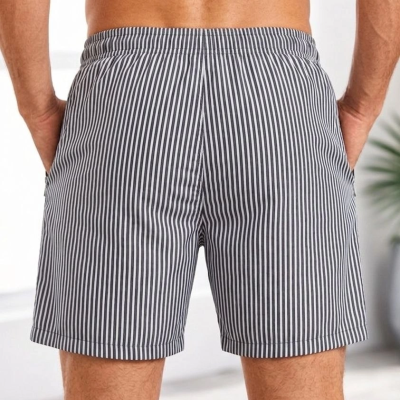 Erkek Deniz Şortu Fermuarlı Cepli File Astarlı Hızlı Kuruyan Premium - Siyah