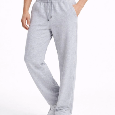 Erkek Düz Paça Beli Lastikli Eşofman Alt Pantolon - Gri