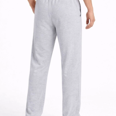 Erkek Düz Paça Beli Lastikli Eşofman Alt Pantolon - Gri