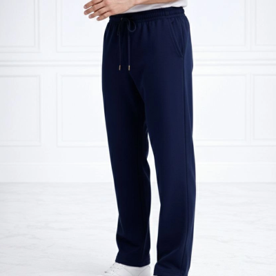 Erkek Düz Paça Beli Lastikli  Eşofman Altı Pantolon  - Lacivert