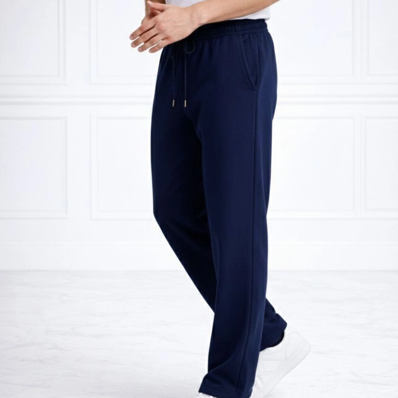 Erkek Düz Paça Beli Lastikli  Eşofman Altı Pantolon  - Lacivert