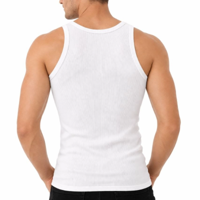 Erkek Fitilli Likralı Kaşkorse Atlet Vücuda Oturan Basic Şıklık - Beyaz