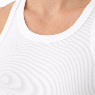 Erkek Fitilli Likralı Kaşkorse Atlet Vücuda Oturan Basic Şıklık - Beyaz