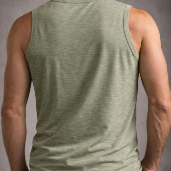 Erkek Flamlı Kumaş Kolsuz Atlet Günlük Fitness Spor T-Shirt - Mint Yeşili