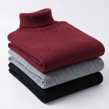 Erkek Kaşkorse Boğazlı Likralı Fitilli Slim Fit Body 3'lü Set Siyah-Bordo-Gri