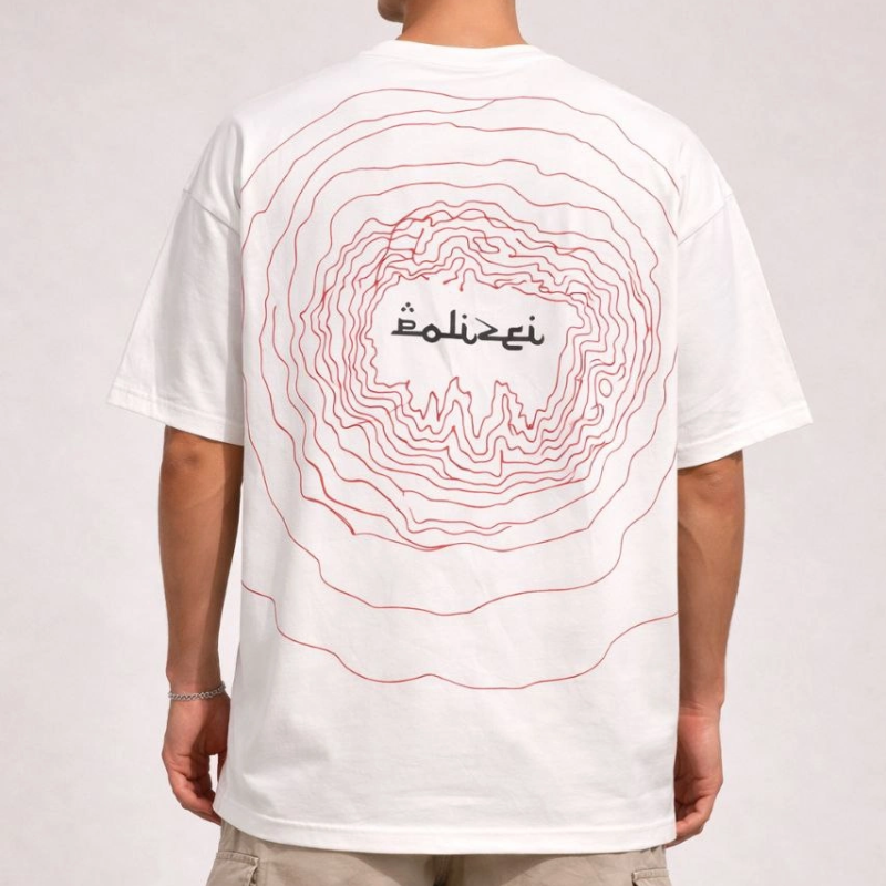 Erkek Kısa Kol Yazlık Tişört Bisiklet Yaka Baskılı Oversize T-Shirt - Beyaz