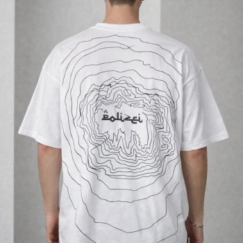 Erkek Kısa Kol Yazlık Tişört Bisiklet Yaka Baskılı Oversize T-Shirt - Beyaz