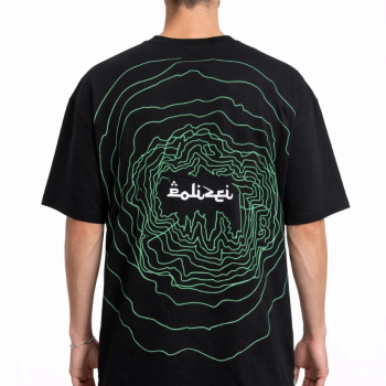 Erkek Kısa Kol Yazlık Tişört Bisiklet Yaka Baskılı Oversize T-Shirt - Siyah