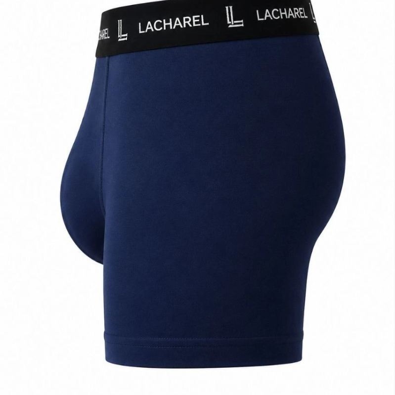 Erkek Likralı Pamuklu Nefes Alan Penye Boxer 3'lü Paket - Lacivert