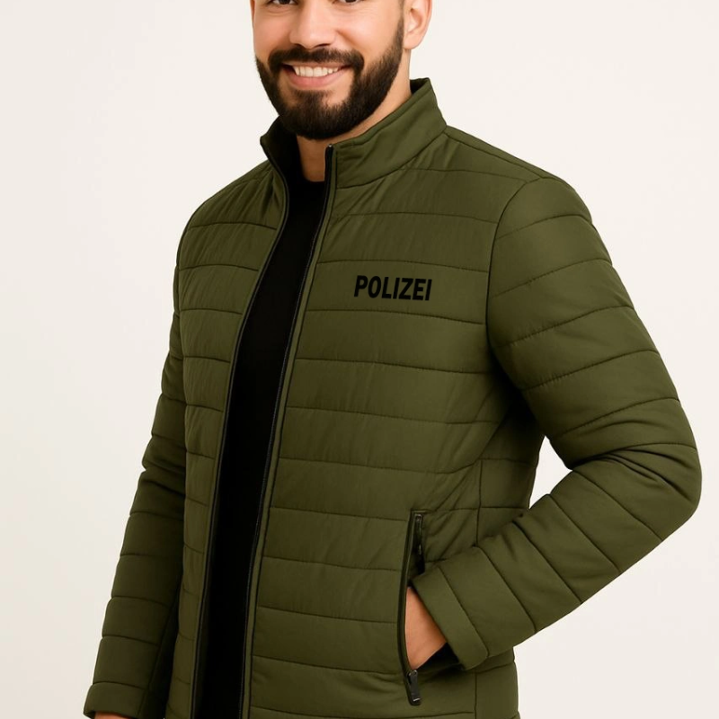 Erkek Mikro Su İtici Kapitone Baskılı Astarlı Fermuarlı Bomber Mont - Haki