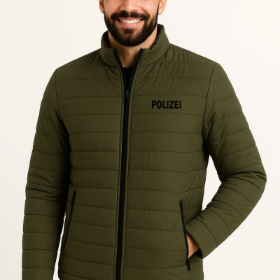 Erkek Mikro Su İtici Kapitone Baskılı Astarlı Fermuarlı Bomber Mont - Haki