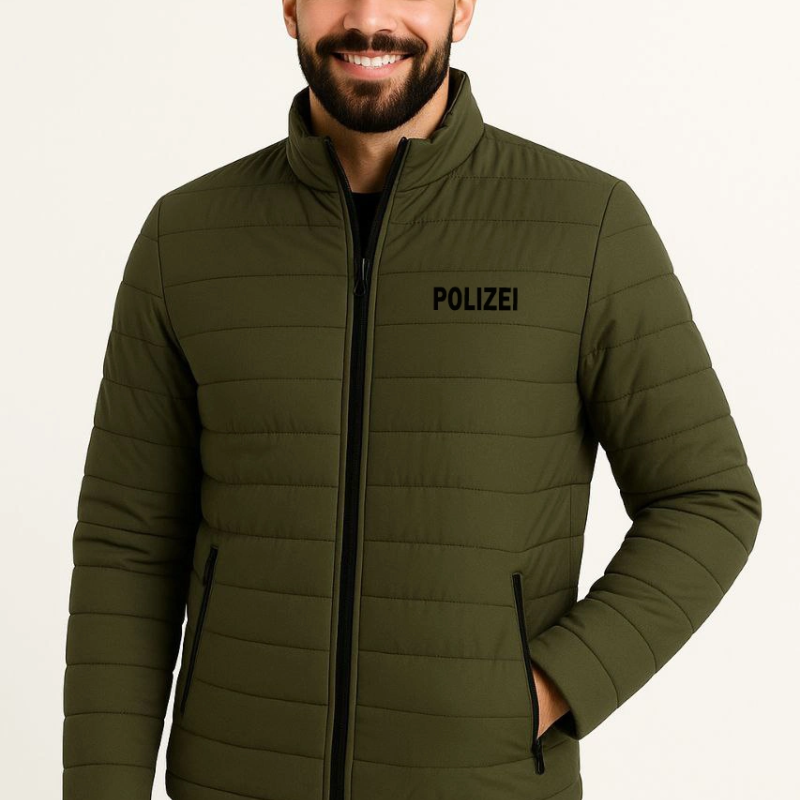 Erkek Mikro Su İtici Kapitone Baskılı Astarlı Fermuarlı Bomber Mont - Haki