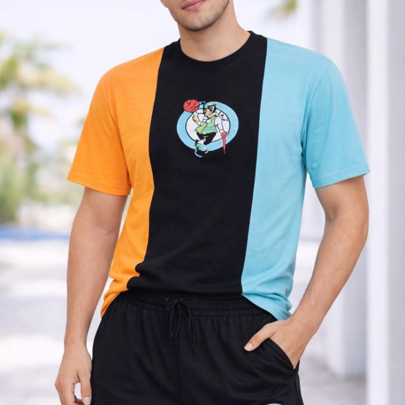 Erkek Nakışlı Tişört Şort İkili Takım Oversize Yazlık Kombin - Çok Renkli