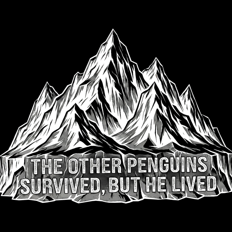 Erkek Nihilist Penguen Baskılı 3 İplik Pamuklu Kapüşonlu Sweatshirt Hoodie Siyah