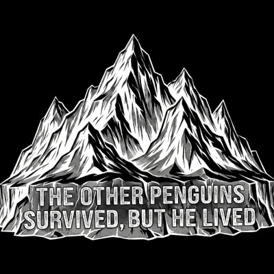 Erkek Nihilist Penguen Baskılı 3 İplik Pamuklu Kapüşonlu Sweatshirt Hoodie Siyah
