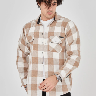 Erkek Oduncu Gömlek - Bej