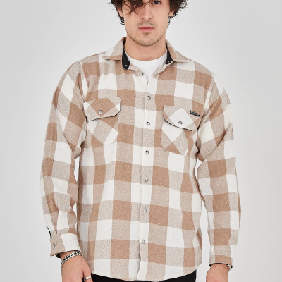 Erkek Oduncu Gömlek - Bej