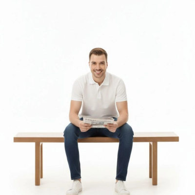 Erkek Polo Yaka Düğmeli Pike Kumaş Tişört Regular Fit Kısa Kol T-Shirt - Beyaz