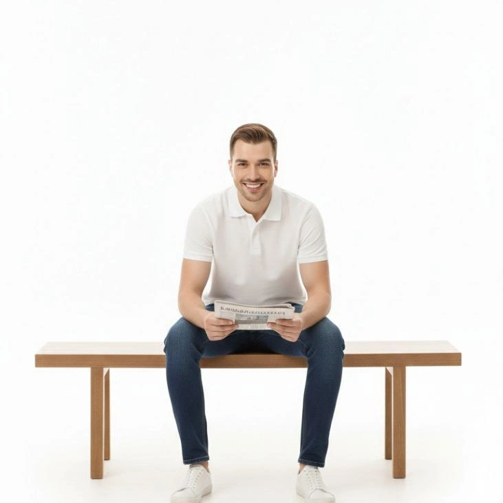 Erkek Polo Yaka Düğmeli Pike Kumaş Tişört Regular Fit Kısa Kol T-Shirt - Beyaz