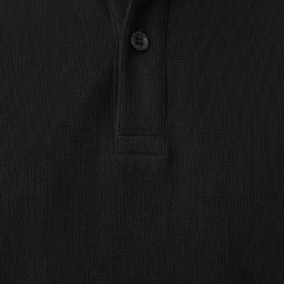 Erkek Polo Yaka Düğmeli Pike Kumaş Tişört Regular Fit Kısa Kol T-Shirt - Siyah