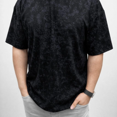 Erkek Premium Tişört OSY Yumuşak Dokulu Yıkamalı Oversize T-Shirt - Siyah