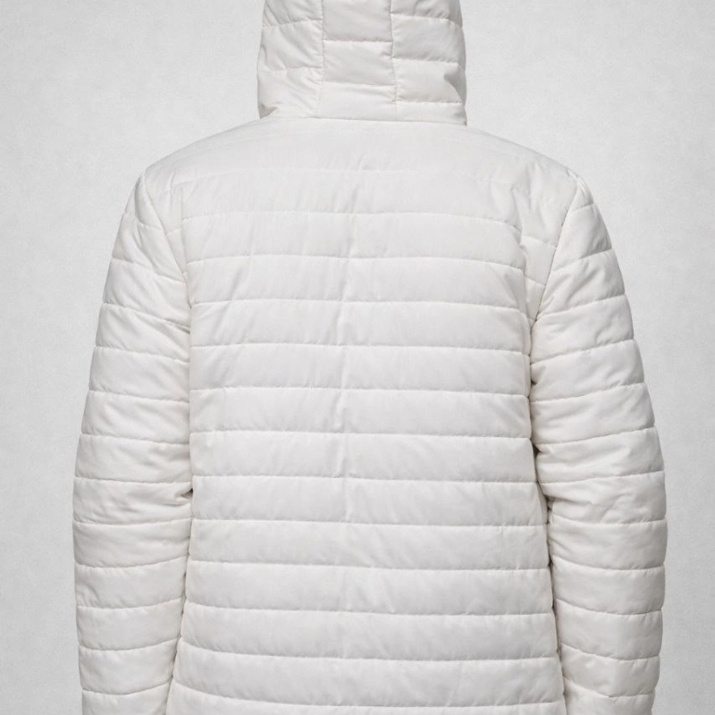 ERKEK Şişme Kapüşonlu Fermuarlı Mont Su İtici Kapitone Cepli Ceket - Krem