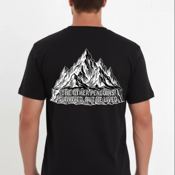 Erkek T-Shirt Nihilist Penguen Baskılı Bisiklet Yaka Kısa kol yazlık Tişört - Siyah