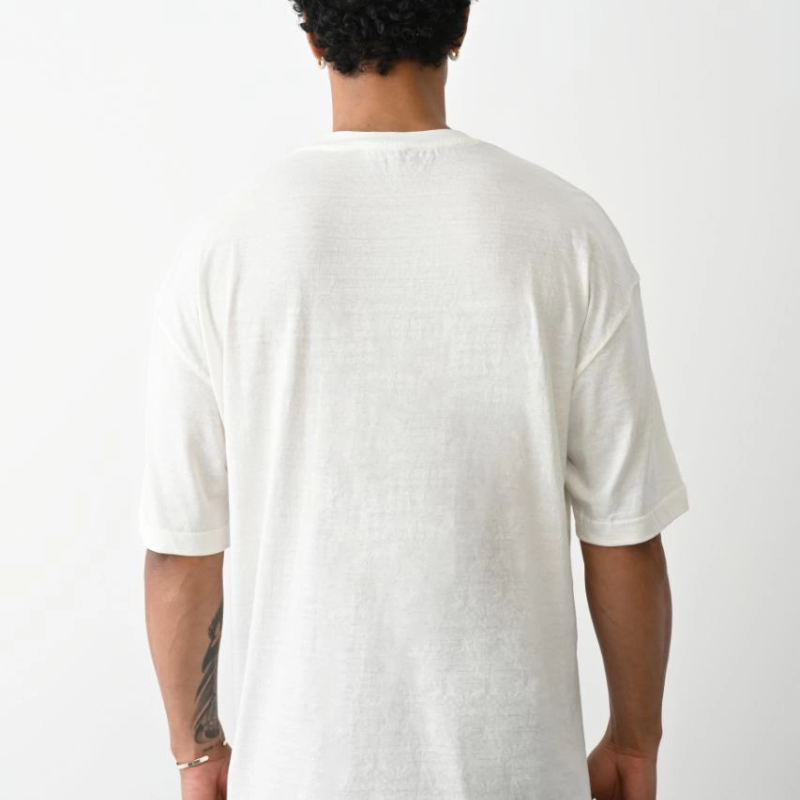 Erkek Tişört Düz Basic Penye Yazlık Bisiklet Yaka Kısa Kol T-Shirt - Beyaz