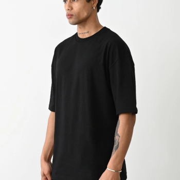 Erkek Tişört Düz Basic Penye Yazlık Bisiklet Yaka Kısa Kol T-Shirt - Siyah