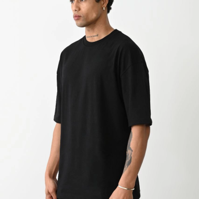 Erkek Tişört Düz Basic Penye Yazlık Bisiklet Yaka Kısa Kol T-Shirt - Siyah