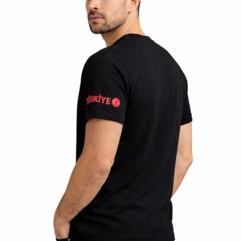 Erkek TÜRKİYE Ay Yıldız Baskılı 10 Numara Forma Tişört Taraftar T-Shirt - Siyah