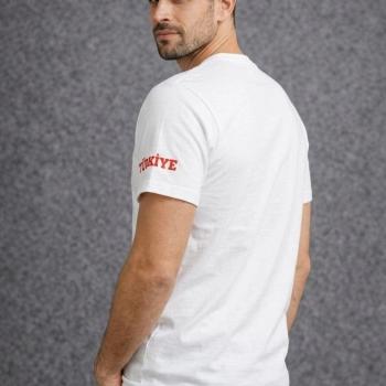 Erkek TÜRKİYE Baskılı Tişört 2026 Dünya Kupası Taraftar Forma T-Shirt - Beyaz