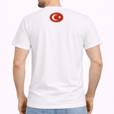 Erkek TÜRKİYE Baskılı Tişört Ay Yıldız 2026 Dünya Kupası Taraftar Forma T-Shirt - Beyaz