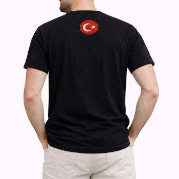Erkek TÜRKİYE Baskılı Tişört Ay Yıldız 2026 Dünya Kupası Taraftar Forma T-Shirt - Siyah