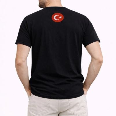 Erkek TÜRKİYE Baskılı Tişört Ay Yıldız 2026 Dünya Kupası Taraftar Forma T-Shirt - Siyah