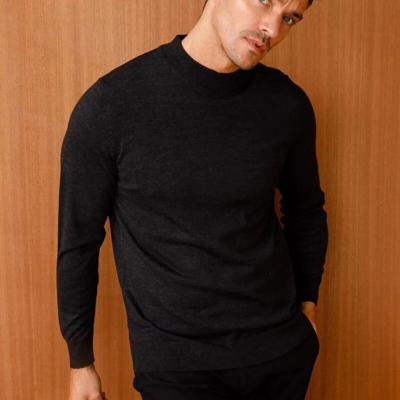 Erkek Yarım Balıkçı Yaka Triko Kazak - Lacivert