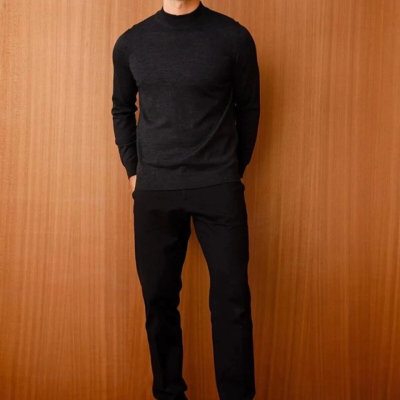 Erkek Yarım Balıkçı Yaka Triko Kazak - Lacivert