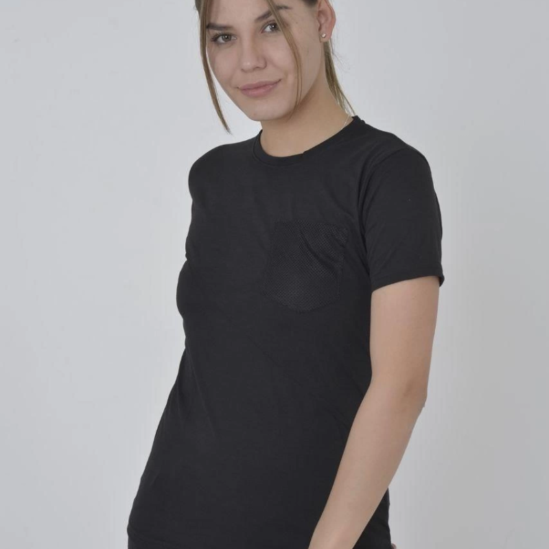 File Cepli Slim fit T-shirt - Siyah -
