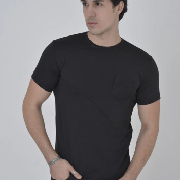File Cepli Slim fit T-shirt - Siyah -